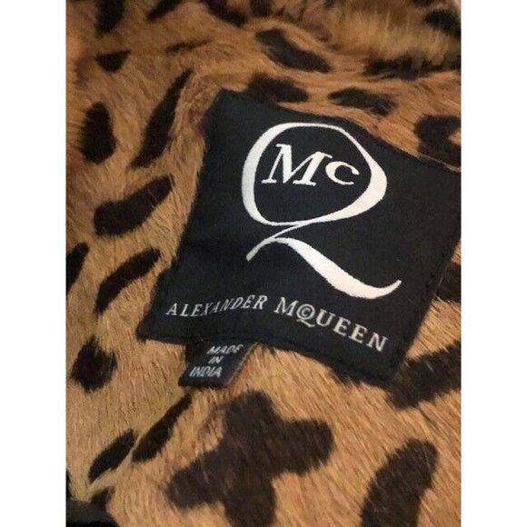 NWT $1600 MCQ BY ALEXANDER MCQUEEN LEOPARD CALF HAIR COAT SIZE IT 38 US 4 - Picture 8 of 10